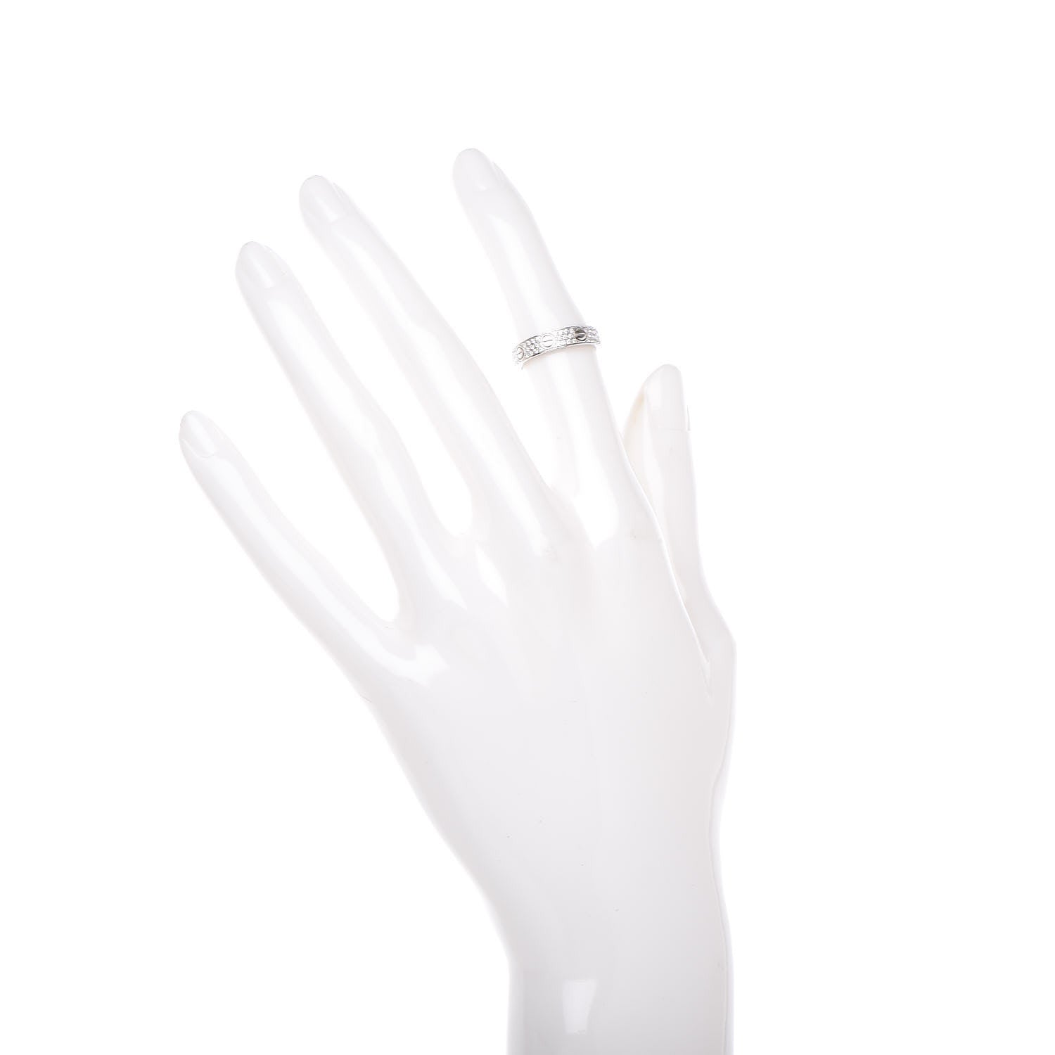 Cartier 18K White Gold Diamond 4mm LOVE Wedding Paved Band Ring 47 4.25 2 of 4