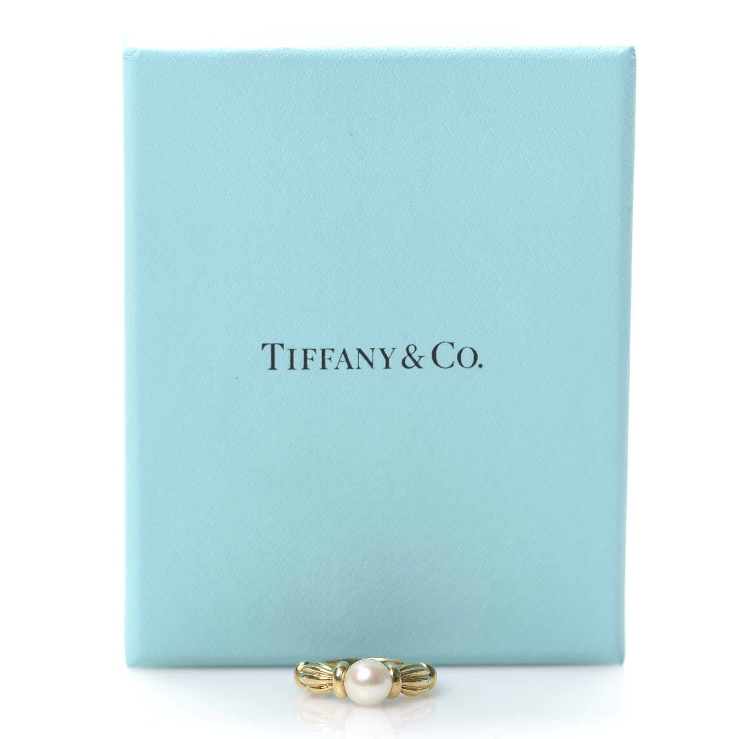 Tiffany 18K Yellow Gold Akoya Pearl 7mm Ring 51 5.75 5 of 5