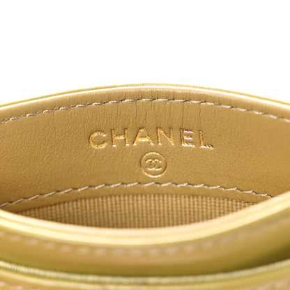 Chanel Shiny Lambskin Quilted Chanel 19 Card Holder Green 6 of 10
