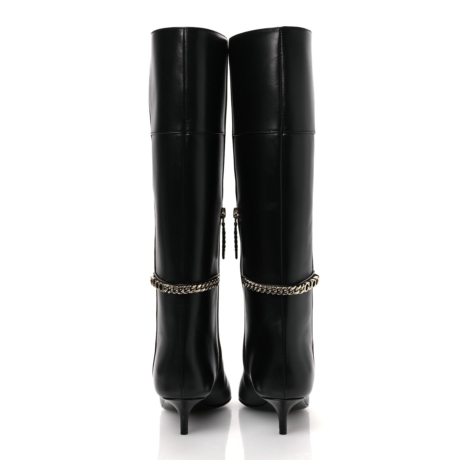 Gucci Calfskin Signoria Knee High Boots 38 Black 6 of 11