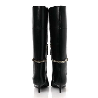 Gucci Calfskin Signoria Knee High Boots 38 Black 6 of 11