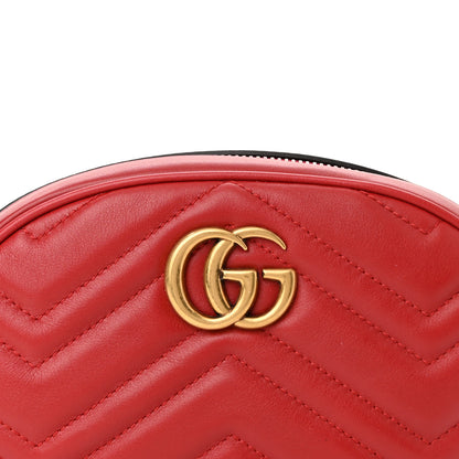Gucci Calfskin Matelasse GG Marmont Belt Bag 85 34 Hibiscus Red 8 of 10