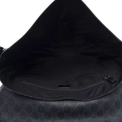 Gucci GG Plus Monogram Medium Flap Messenger Bag Black 4 of 10