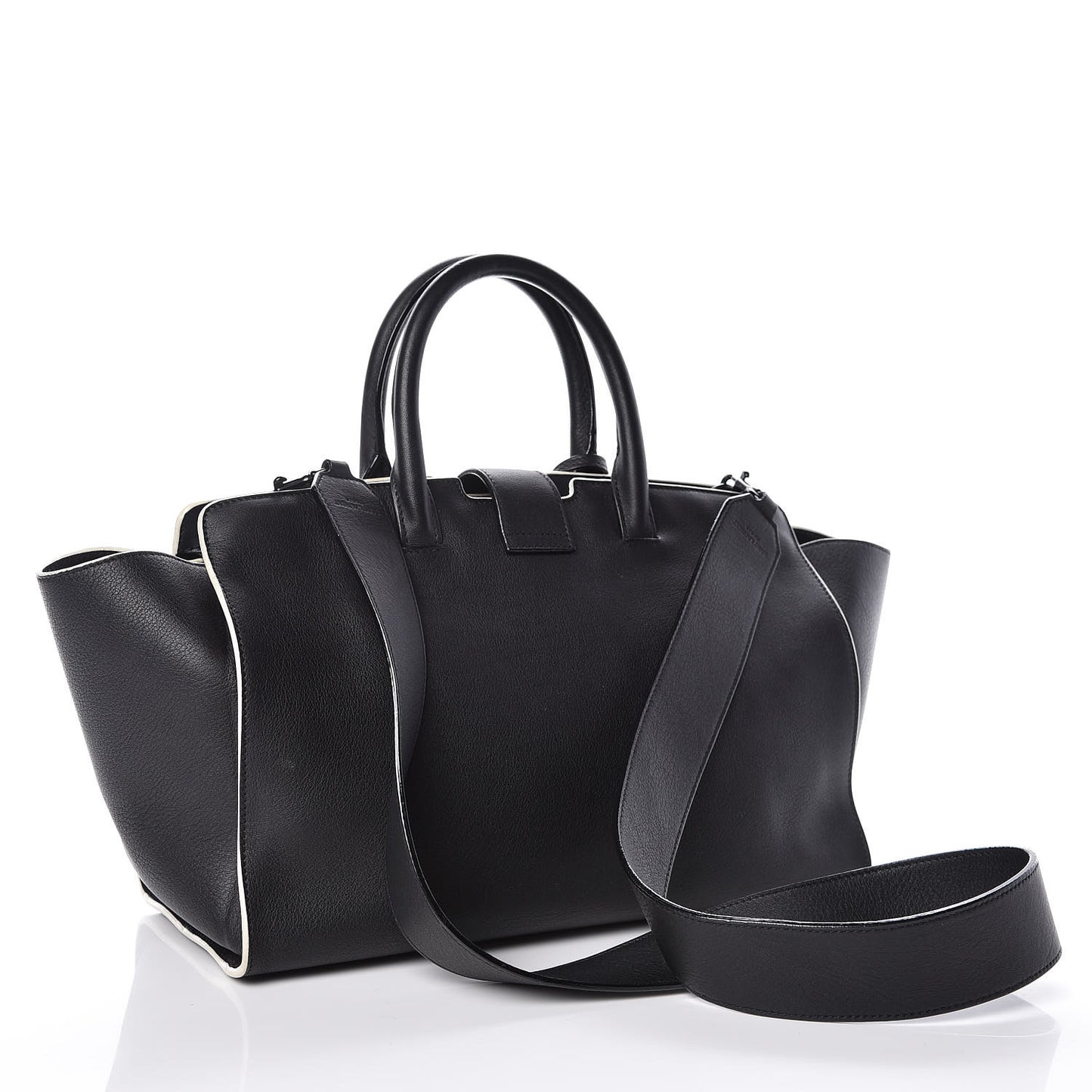 Calfskin Small Monogram Downtown Cabas Black White