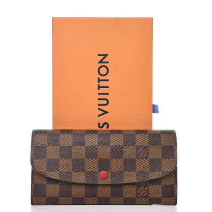 Louis Vuitton Damier Ebene Emilie Wallet Red 9 of 9