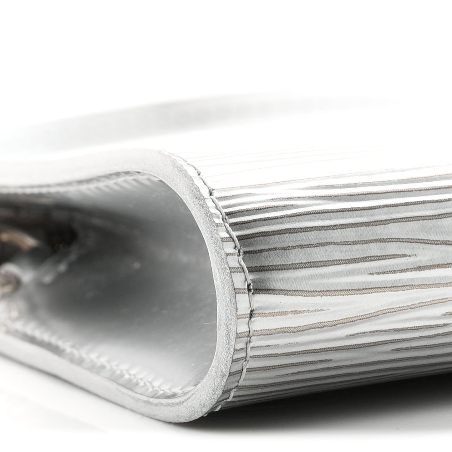 Epi Pochette Accessories Metallic Silver