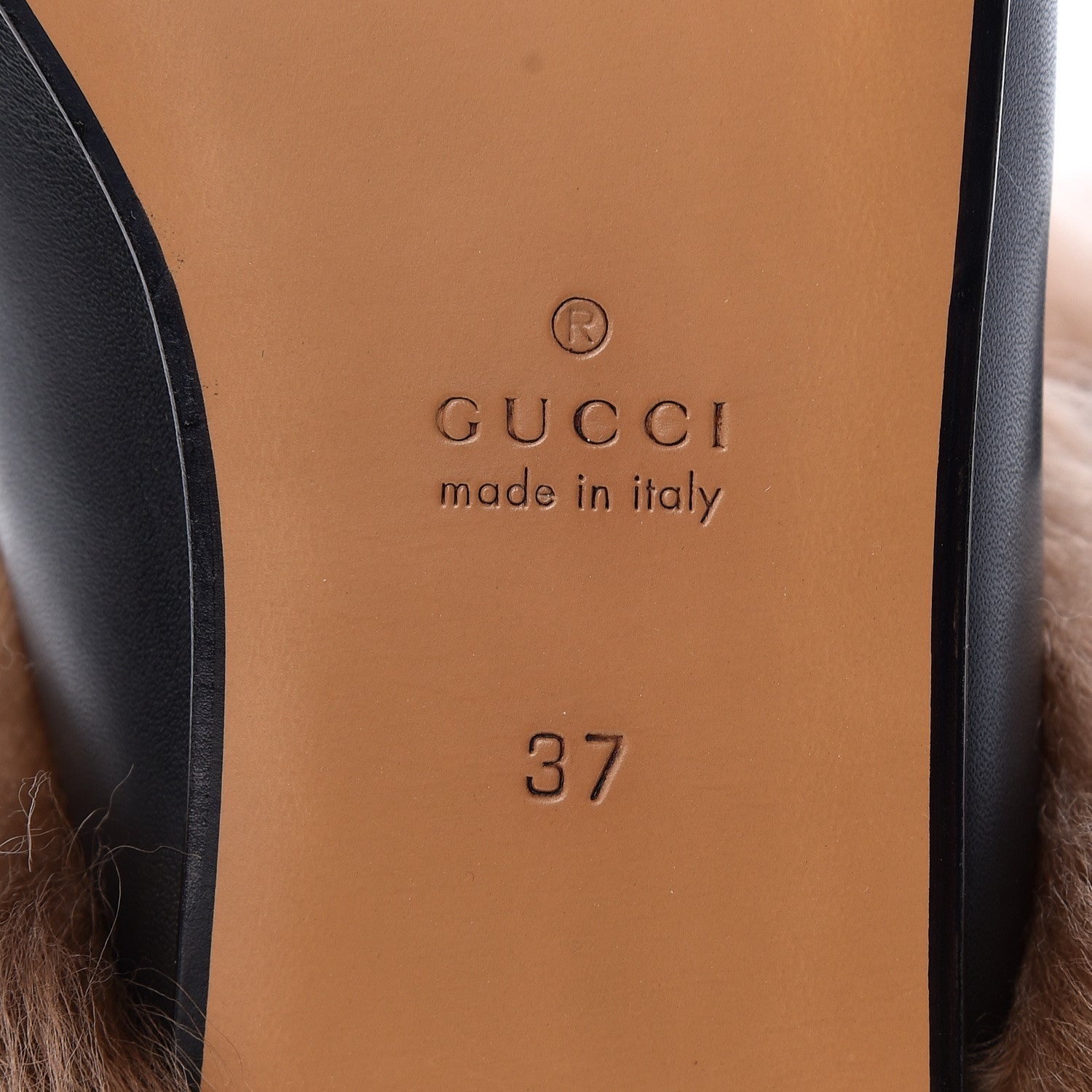 Gucci Calfskin Fur Tiger Embroidered Womens Princetown Slippers 37 Black 7 of 9