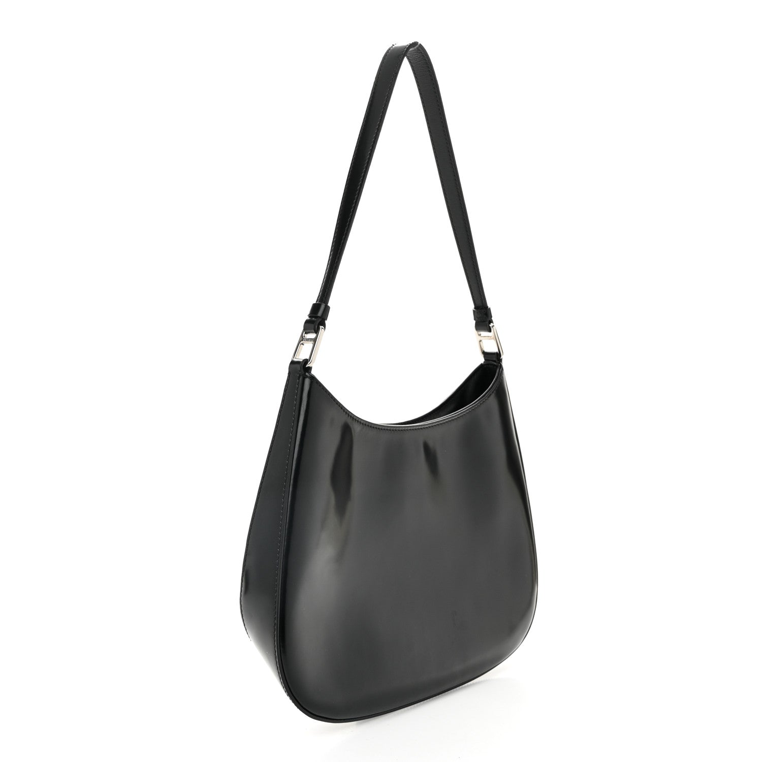 Prada Spazzolato Cleo Shoulder Bag Black 3 of 13