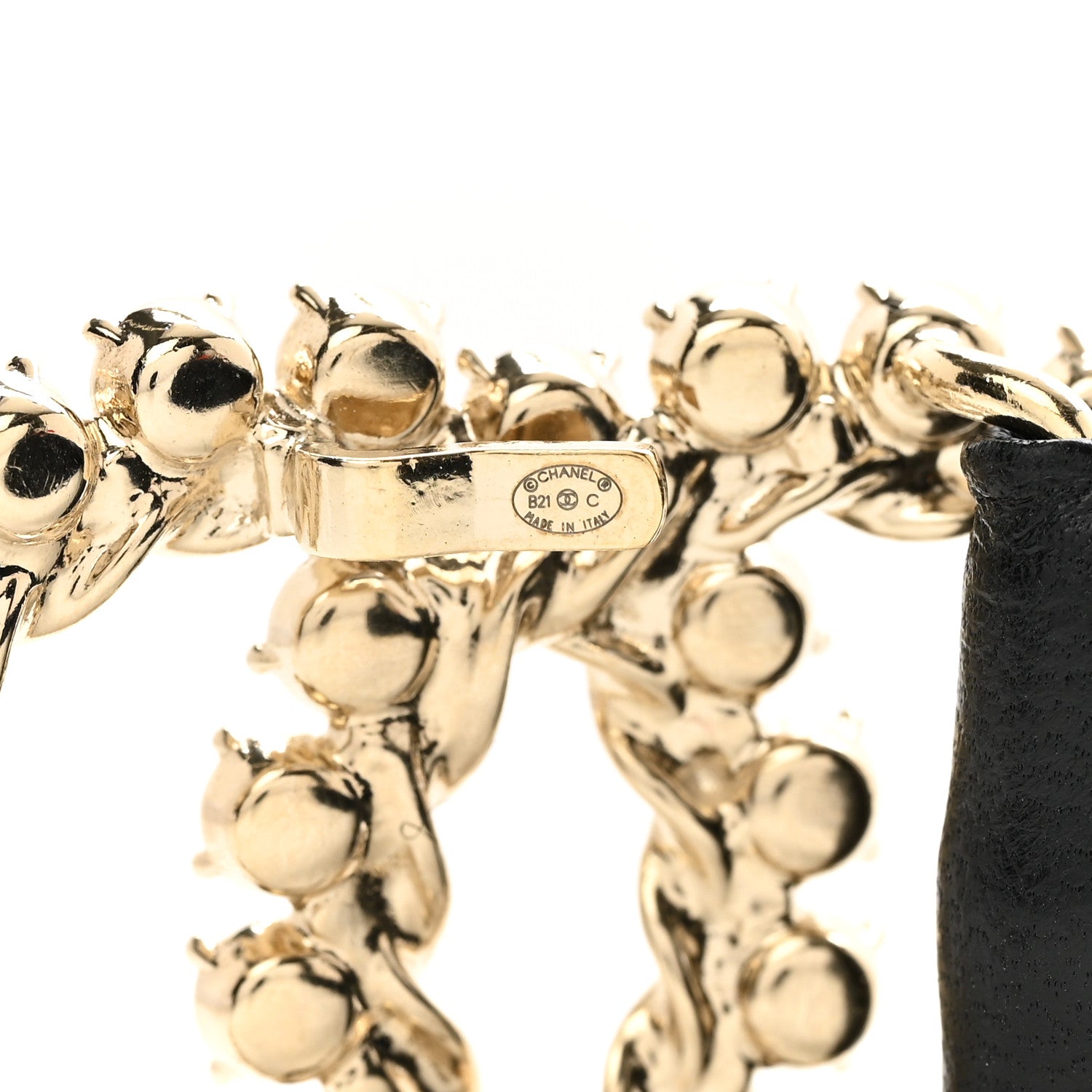 Chanel Calfskin Strass Ruched Rope CC Belt 75 30 Black 3 of 5