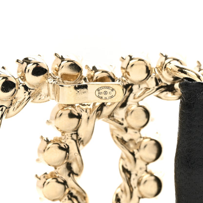 Chanel Calfskin Strass Ruched Rope CC Belt 75 30 Black 3 of 5