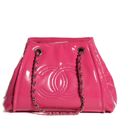 Chanel Vinyl Lipstick Ligne Large Accordion Tote Hot Pink 8 of 14