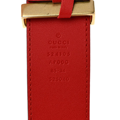 Gucci Moon Calfskin Torchon Double G 40mm Belt 85 34 Hibiscus Red 3 of 4