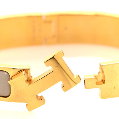 Hermes Enamel Narrow Clic Clac H Bracelet PM Marron Glace 4 of 5