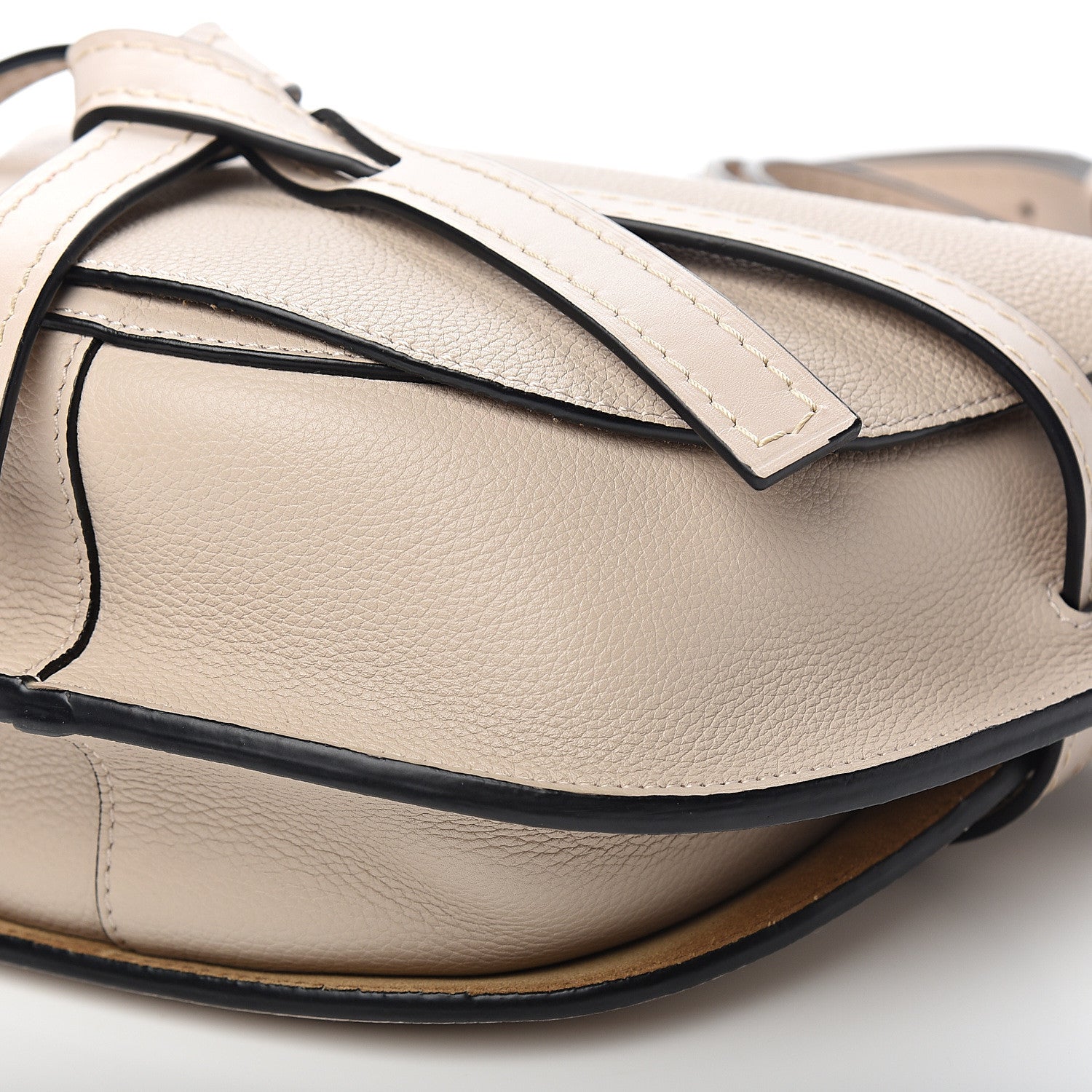 Loewe Grained Calfskin Small Gate Crossbody Bag Light Oat 6 of 7