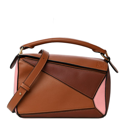 Loewe Calfskin Small Puzzle Bag Tan Medium Pink 1 of 14
