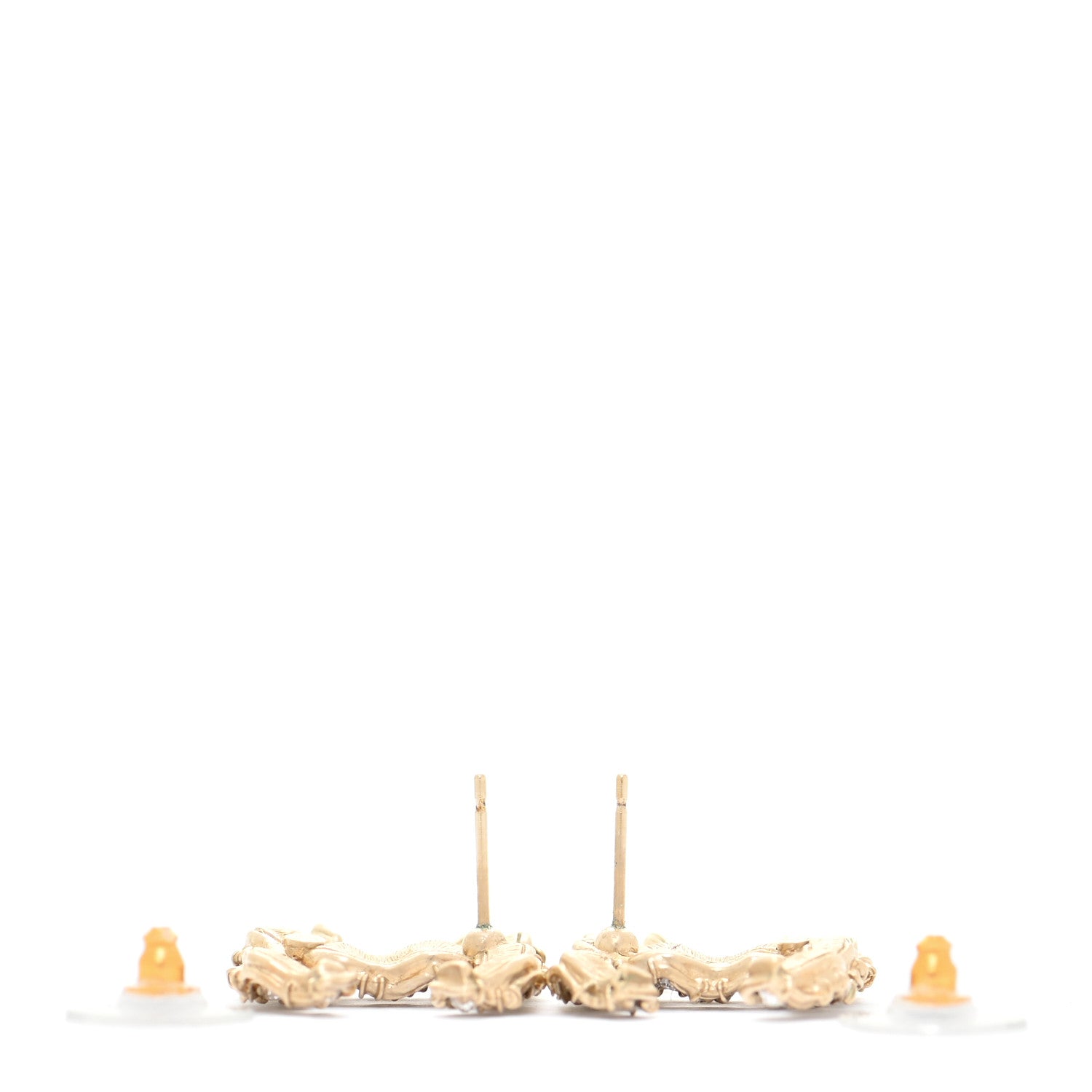 Chanel Crystal CC Earrings Gold 3 of 6