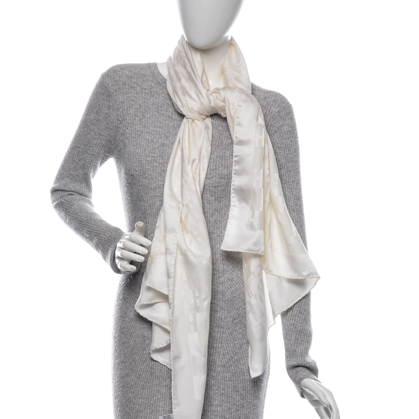 Silk Wool Faconnee Grand H Scarf