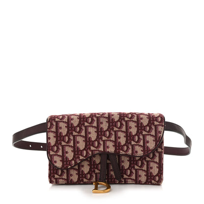 Christian Dior Oblique Saddle Belt Bag Bordeaux 1 of 12