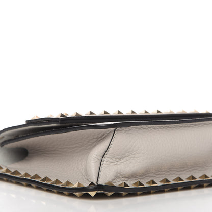 Valentino Garavani Pebbled Calfskin Rockstud Side Slip Crossbody Pastel Grey 10 of 14