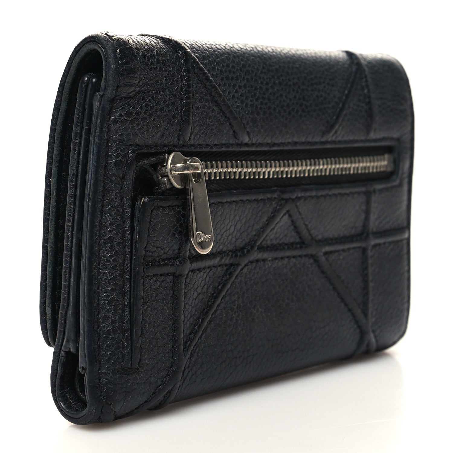 Christian Dior Grained Calfskin Cannage Diorama Elancee Wallet Black 3 of 10