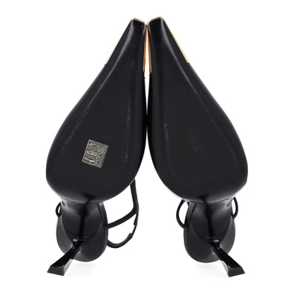 Saint Laurent Smooth Calfskin Jeanne 110 Slingback Pumps 41 Black 7 of 11