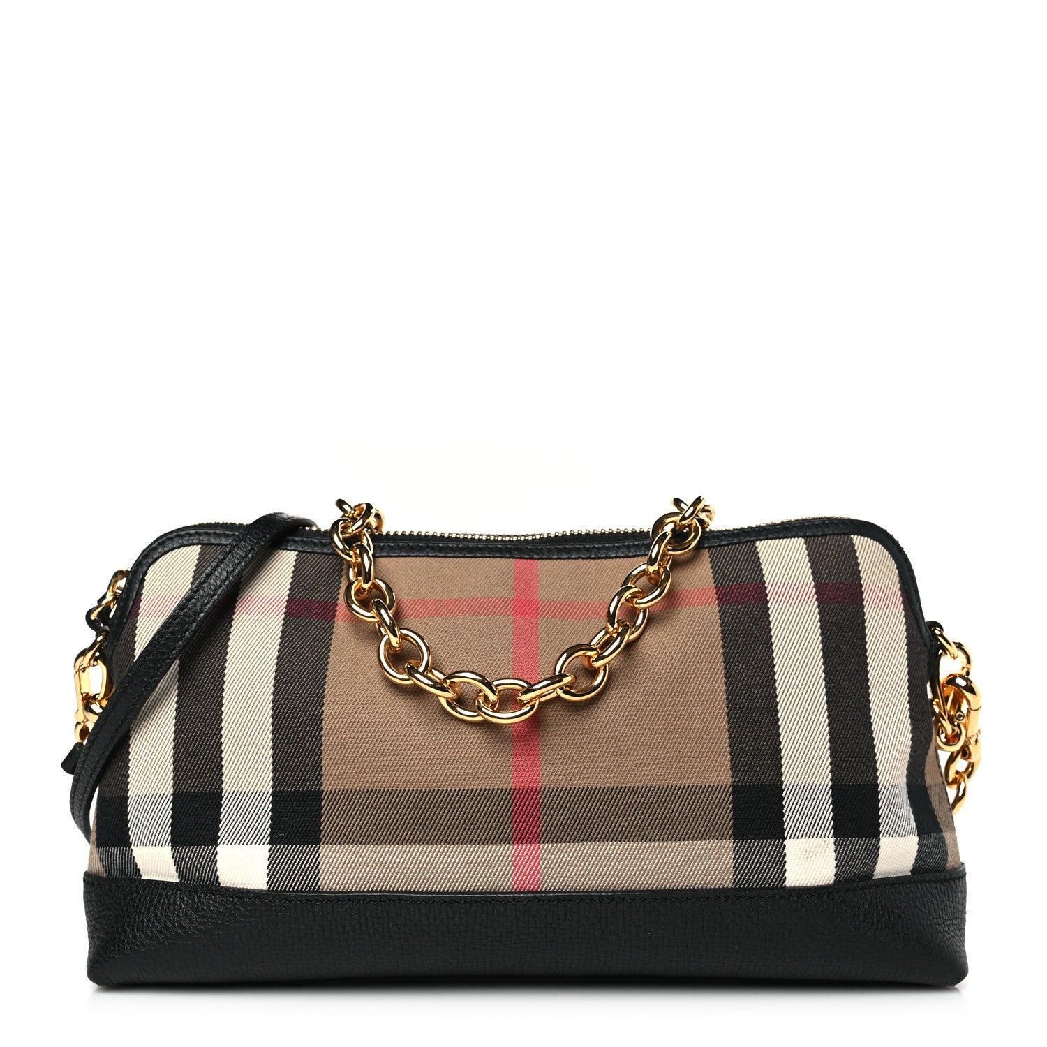 Burberry Derby House Check Abingdon Convertible Clutch Black 1 of 8