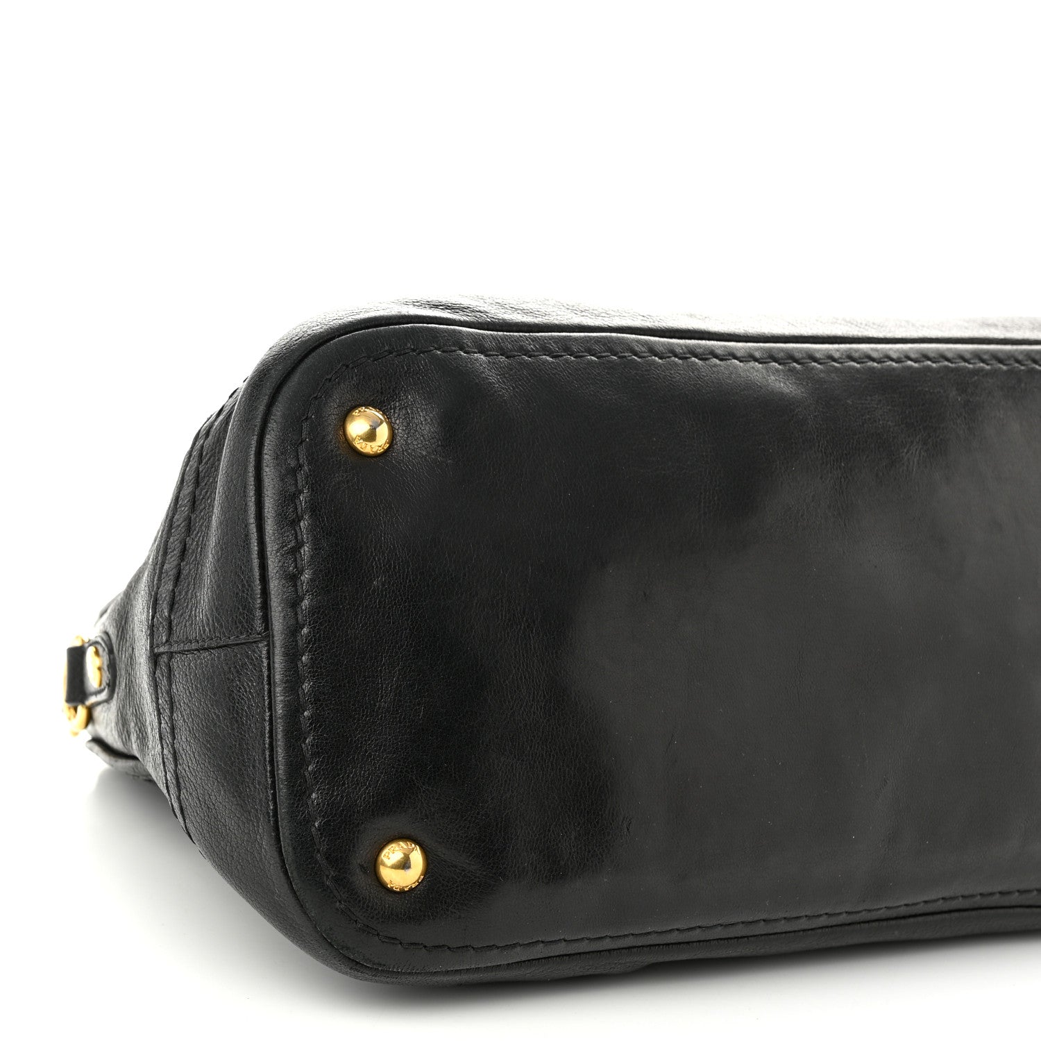 Prada Cervo Shine Shoulder Bag Black 10 of 14