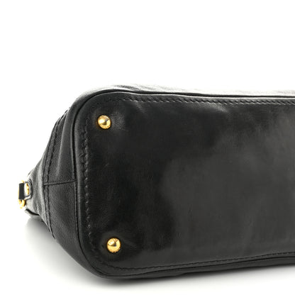 Prada Cervo Shine Shoulder Bag Black 10 of 14