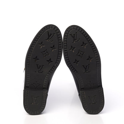 Louis Vuitton Rubber Embossed Monogram Drops High Rain Boots 37 Black 5 of 7