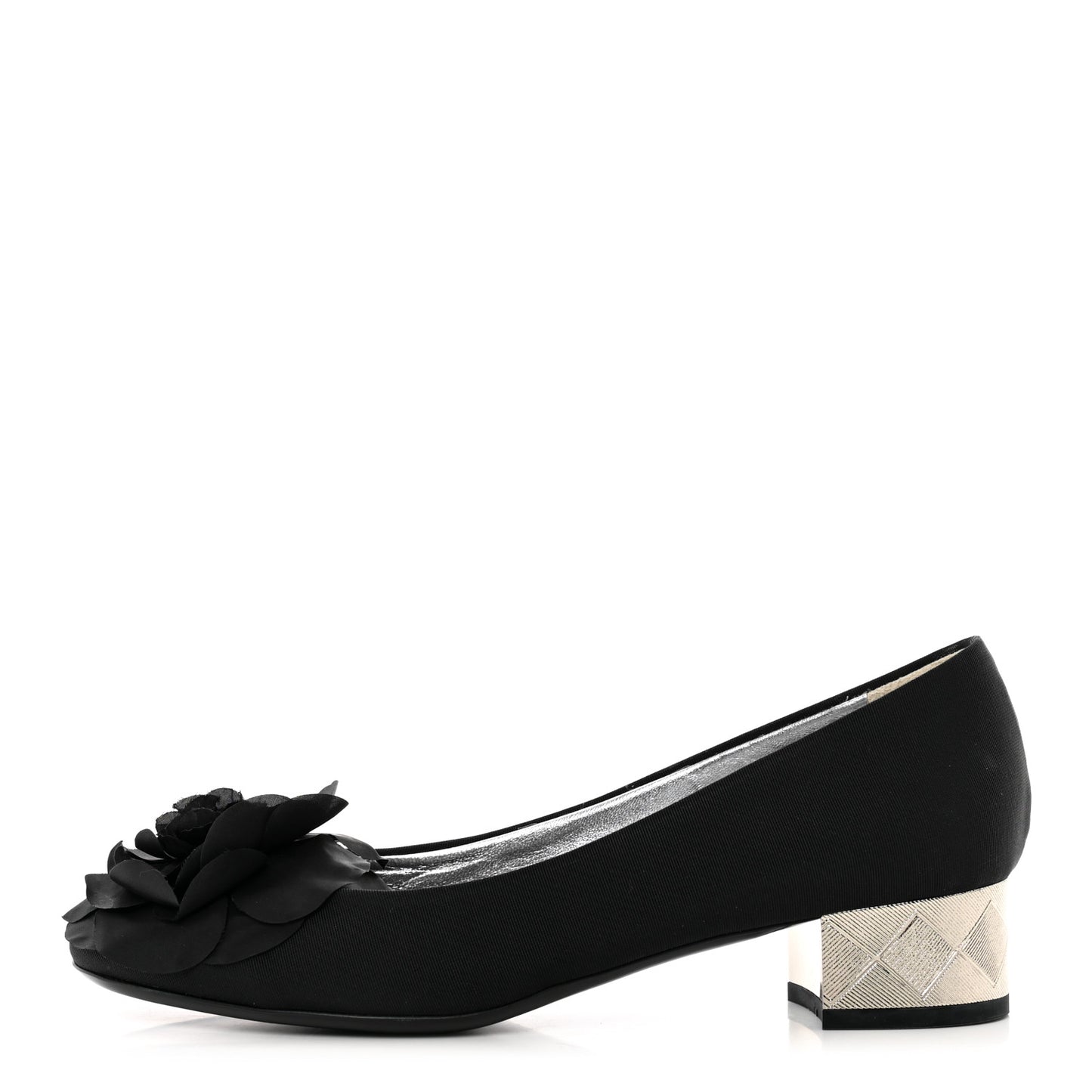 Grosgrain Camellia Pumps 39.5 Black