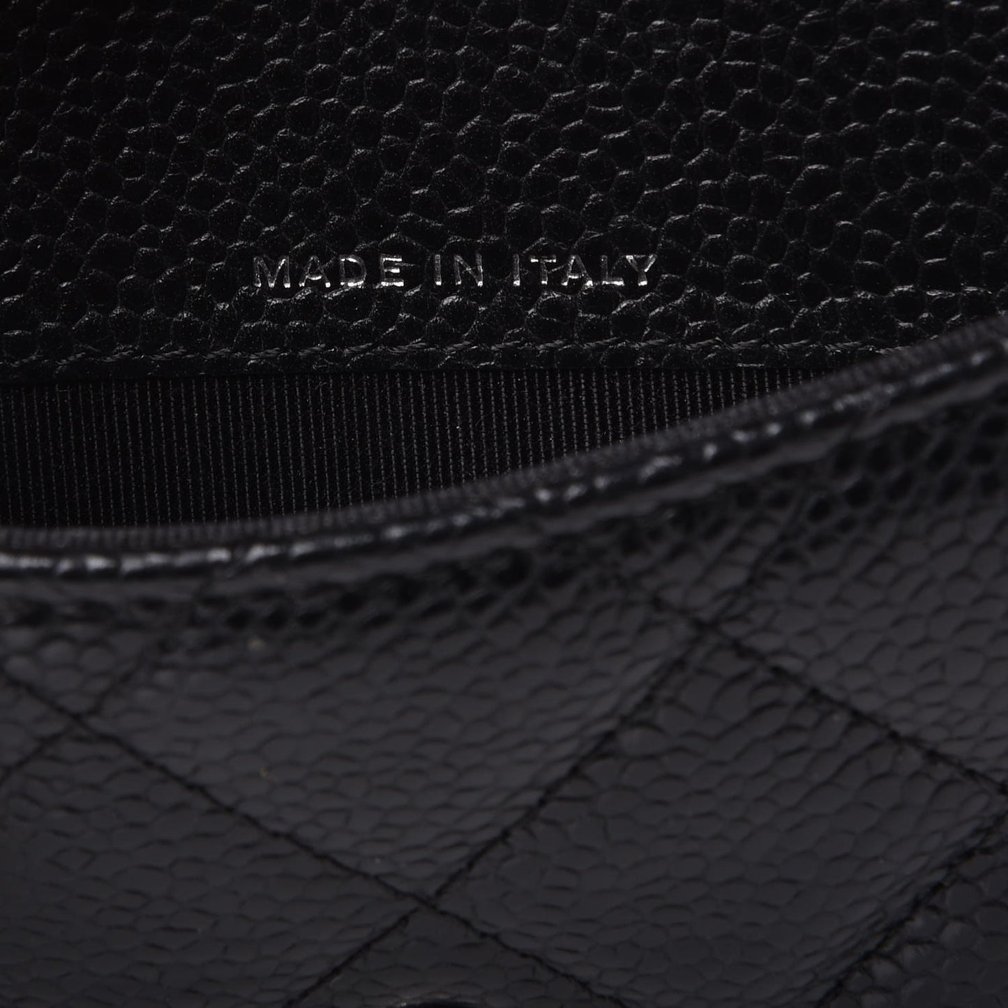 Caviar Quilted Small Flap Wallet Black