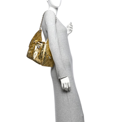 Chanel Metallic Aged Calfskin Quilted Small Chanel 25 Handbag Gold 2 of 11