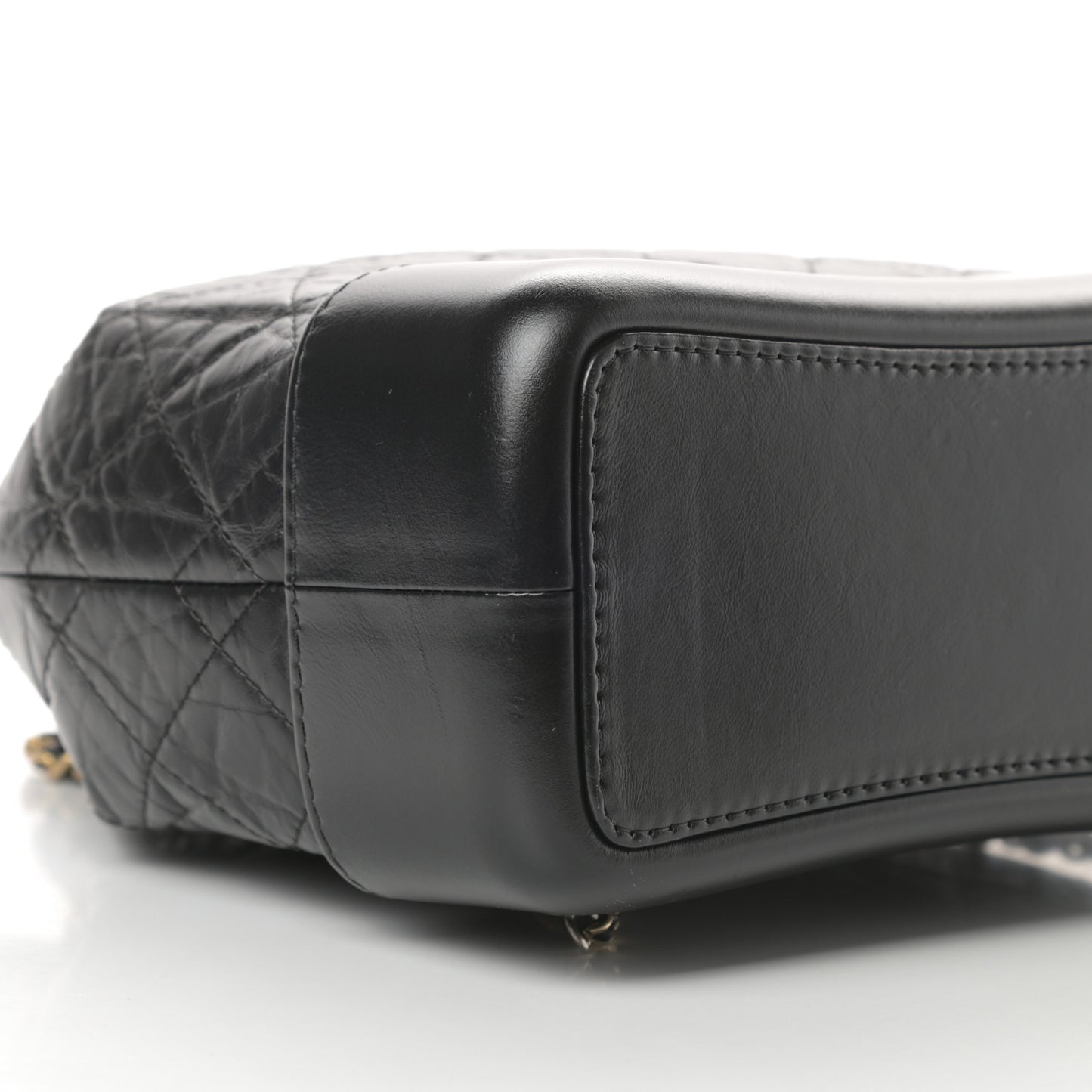 Aged Calfskin Quilted Small Gabrielle Backpack Black
