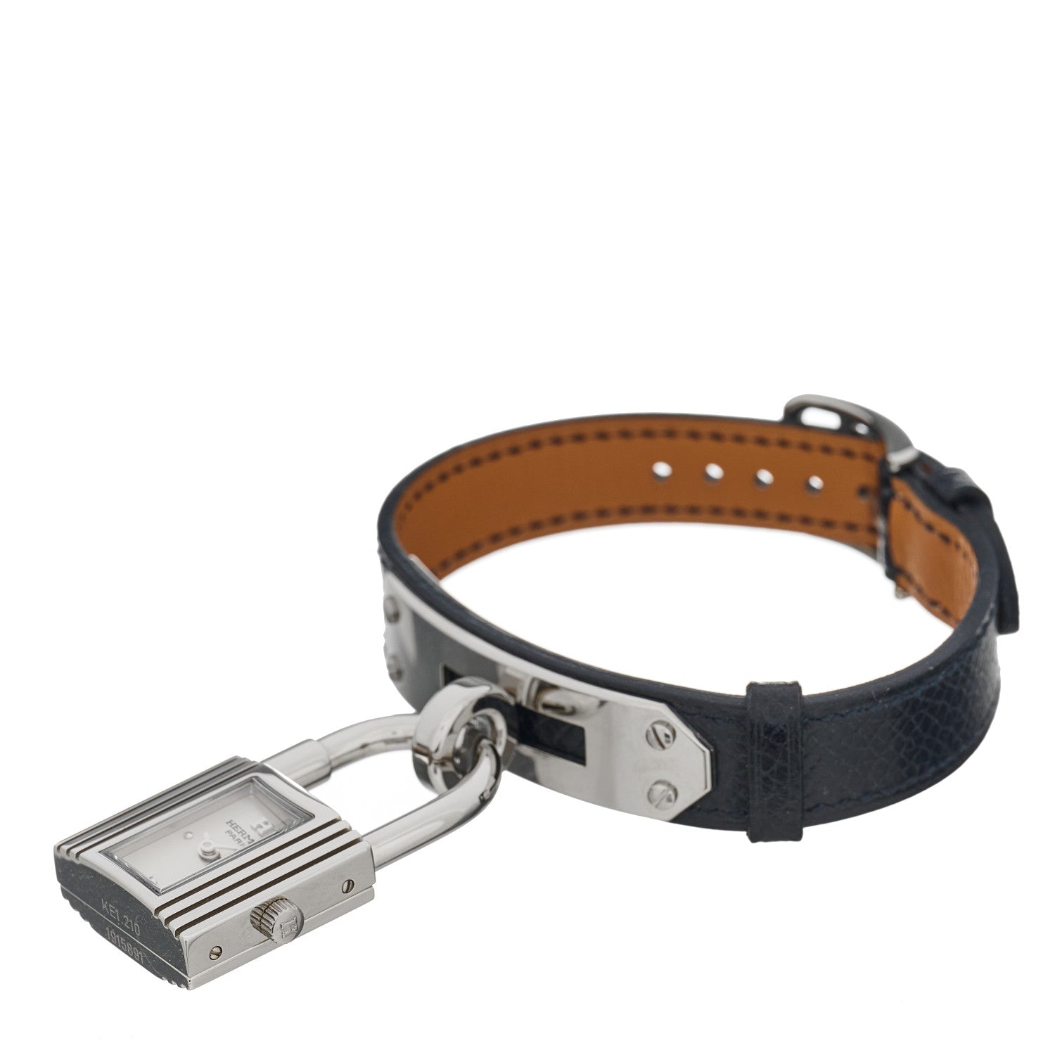 Hermes Stainless Steel Epsom 20mm Kelly Cadena Quartz Watch Noir 5 of 7