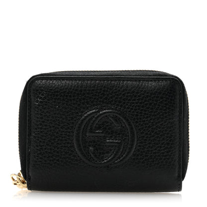 Gucci Pebbled Calfskin Small Soho Zip Around Wallet Black 1 of 11