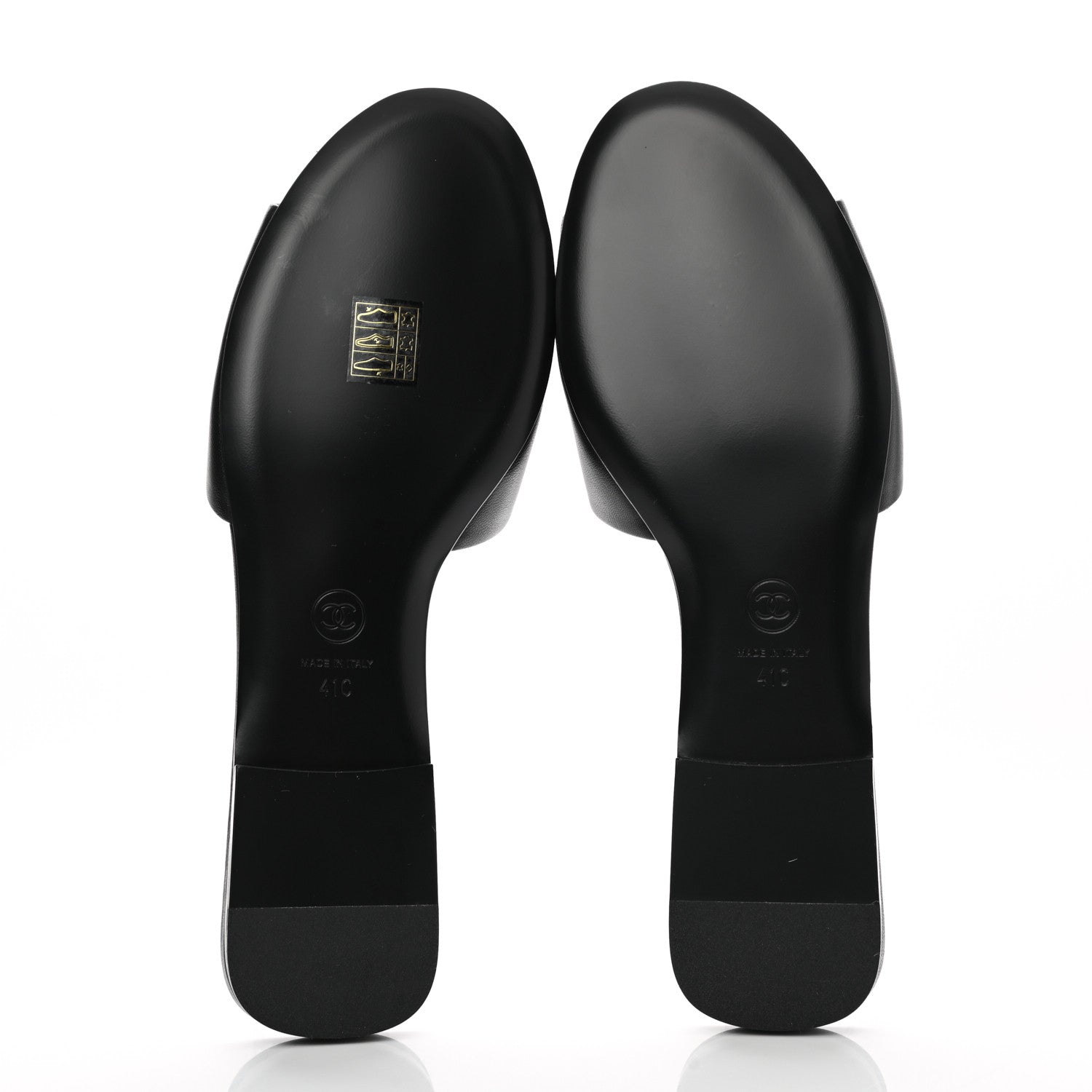 Chanel Lambskin Pearl CC Sandals 41 Black 5 of 9