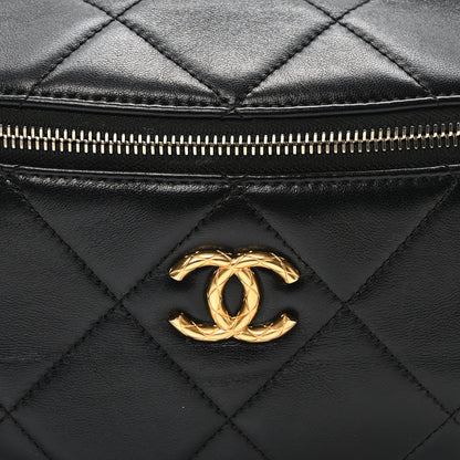 Chanel Lambskin Enamel Quilted Waist Bag Black 8 of 11