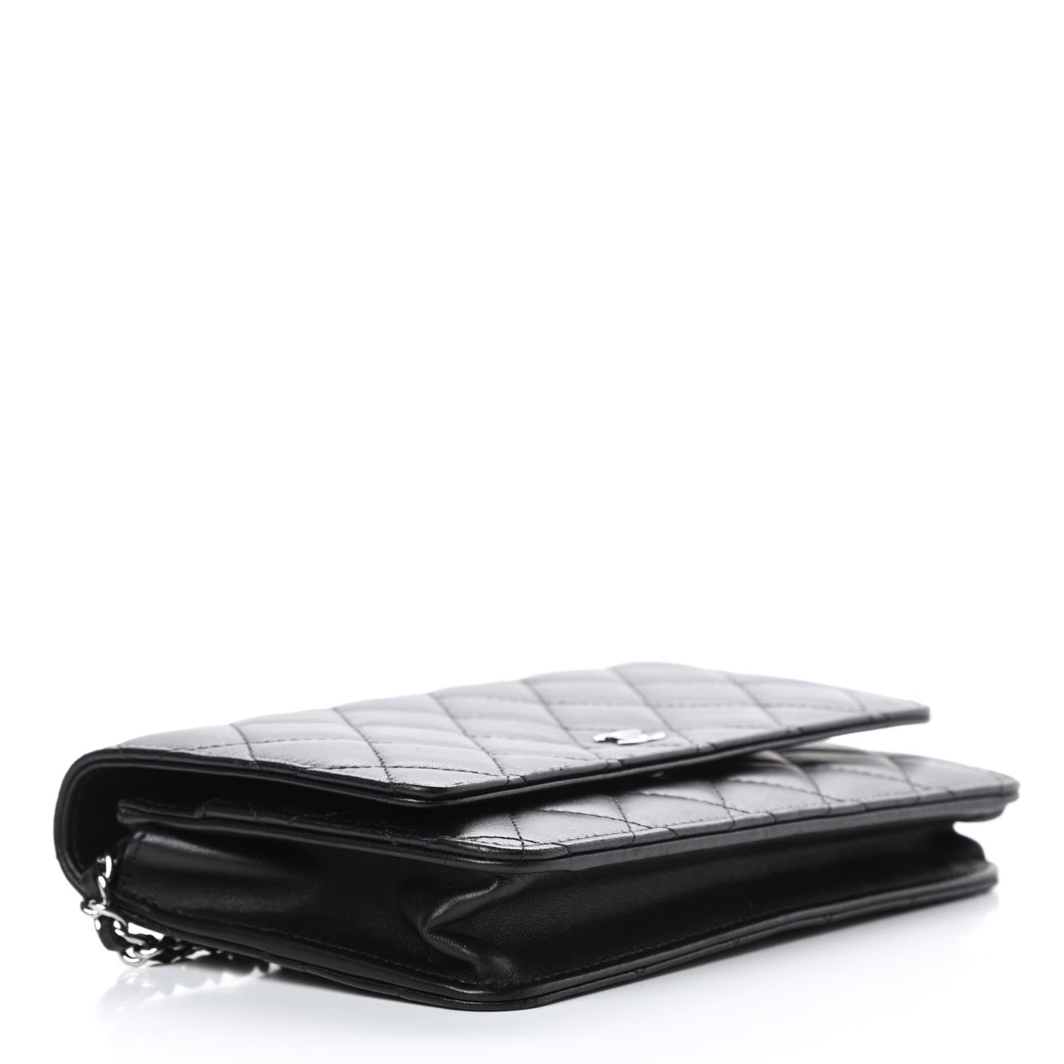 Chanel Lambskin Quilted Wallet On Chain WOC Black 4 of 16