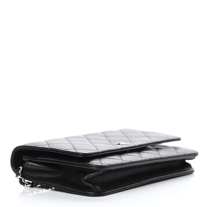 Chanel Lambskin Quilted Wallet On Chain WOC Black 4 of 16