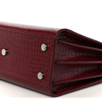 Saint Laurent Calfskin Crocodile Embossed Baby Sac De Jour Red 11 of 11