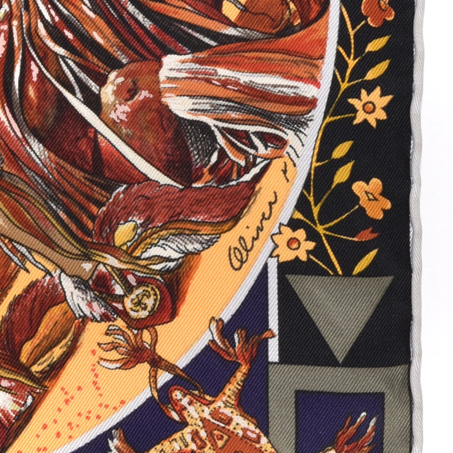 Silk Mythologies des Hommes Rouges Scarf 90
