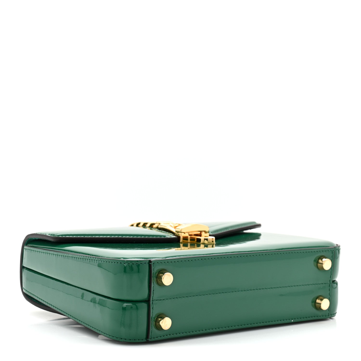 Gucci Mousse Top Patent Small Sylvie 1969 Top Handle Bag Emerald 4 of 10