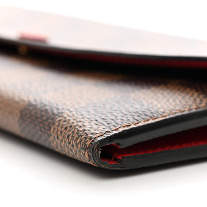 Louis Vuitton Damier Ebene Emilie Wallet Red 8 of 9