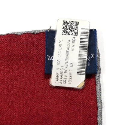 Hermes Cashmere Silk AAAAARGH Scarf 100 Gris Moyen Bordeaux 2 of 5
