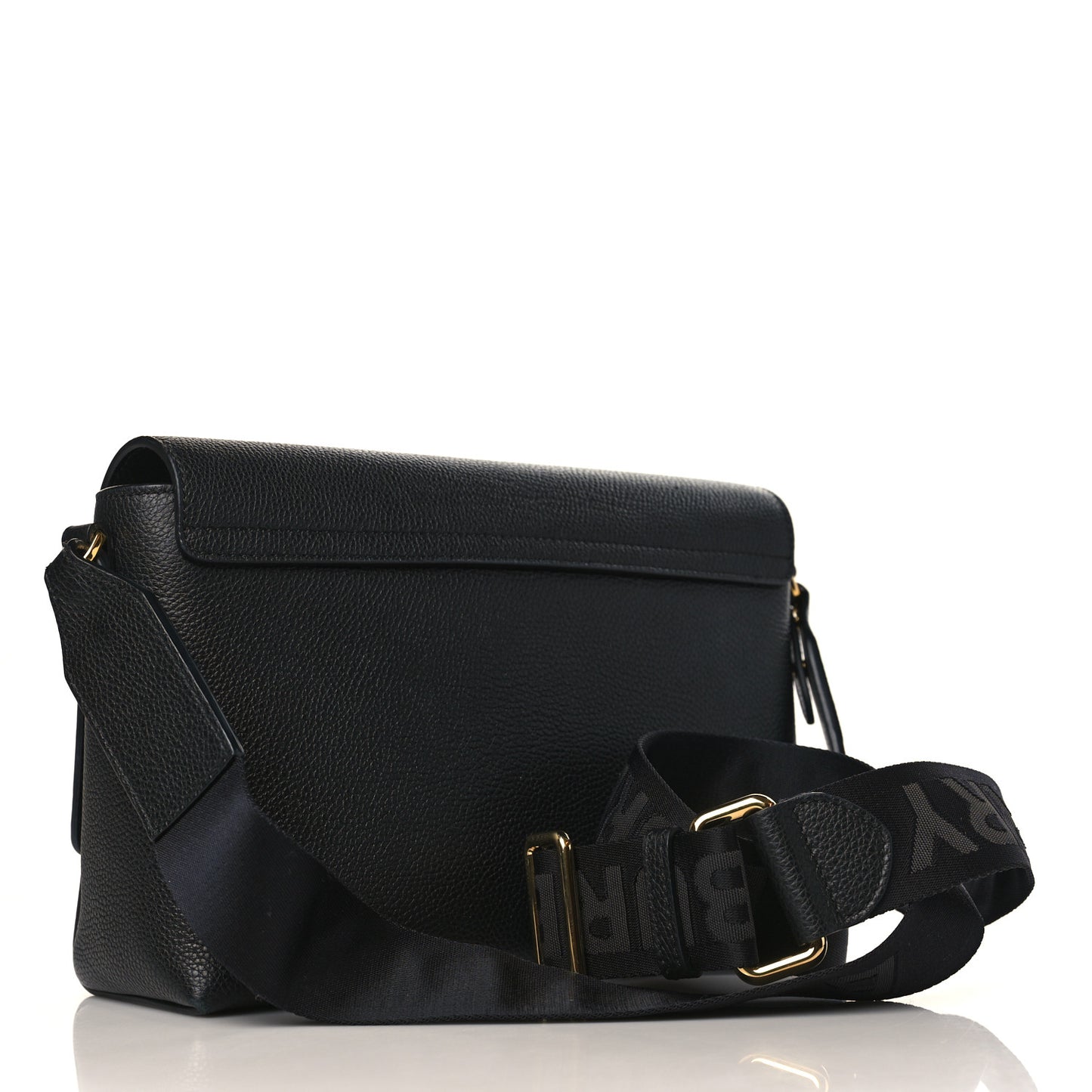 Grainy Calfskin Vintage Check Note Crossbody Bag Black