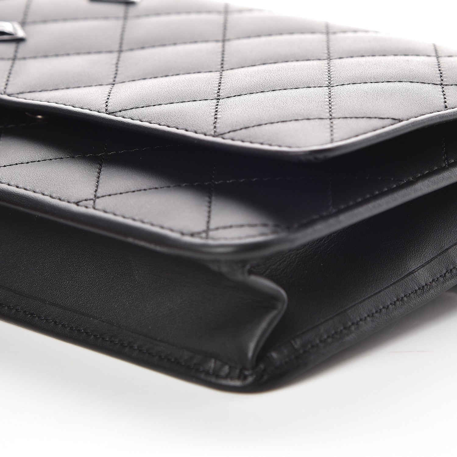 Chanel Calfskin Quilted Cambon Wallet On Chain WOC Black 10 of 13