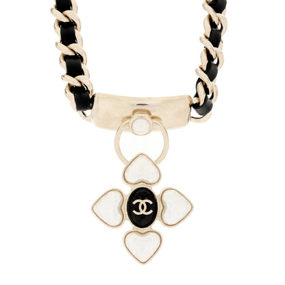 Chanel Lambskin Pearl Resin CC Choker Gold Black 1 of 5
