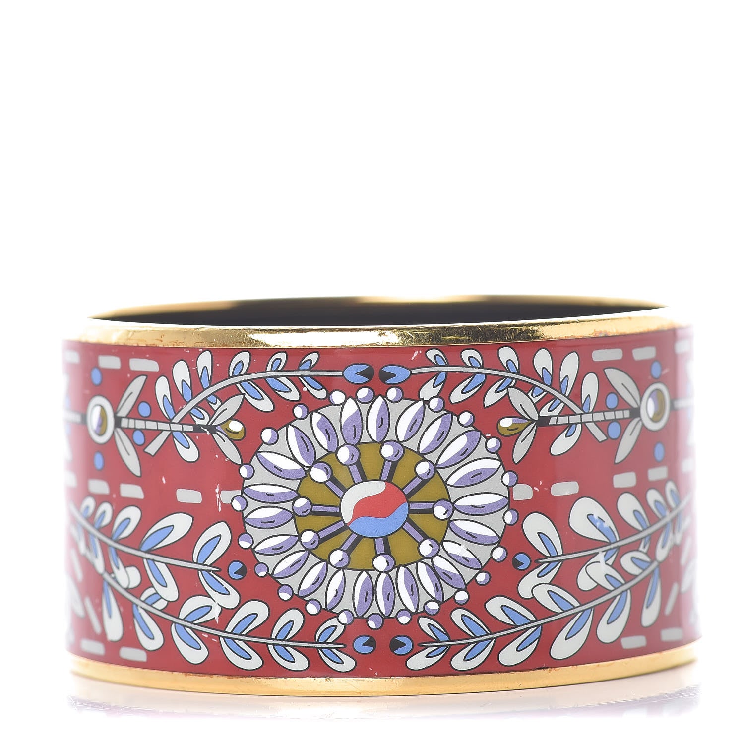 Hermes Enamel Printed Extra Wide Bracelet 62 1 of 8