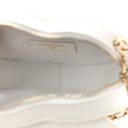 Chanel Lambskin Quilted CC In Love Heart Clutch With Chain White 5 of 11