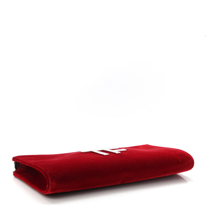 Tom Ford Velvet Crystal TF Clutch Dark Red 4 of 15